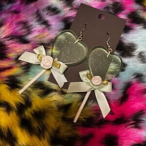 Glamorous heart shaped lollipop earrings